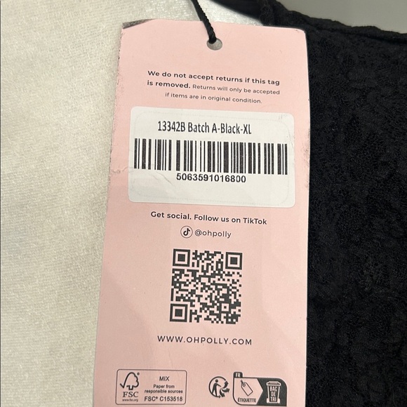 Oh Polly Nara Long-Sleeve Ruffled Lace Mini Dress in Black XL - Picture 6 of 6